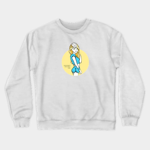 Anonymous Beautiful Girl Crewneck Sweatshirt by Johnitees